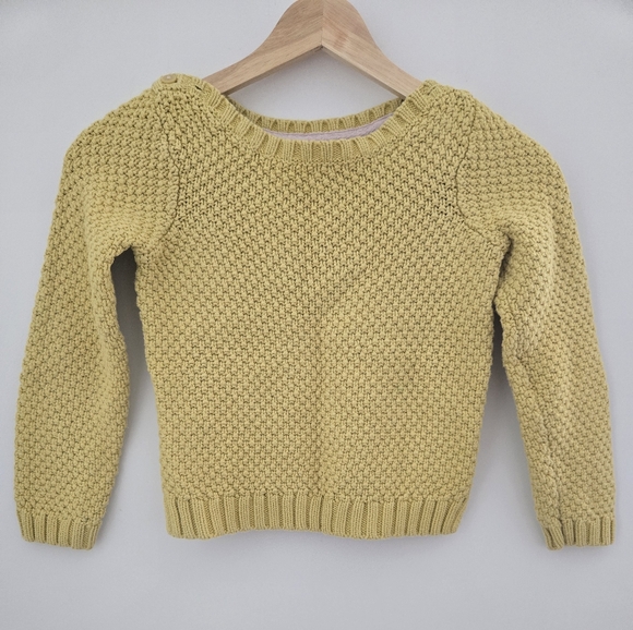 Mini Boden Other - Mini Boden Long Sleeve Yellow Boatneck Cable Knit Sweater